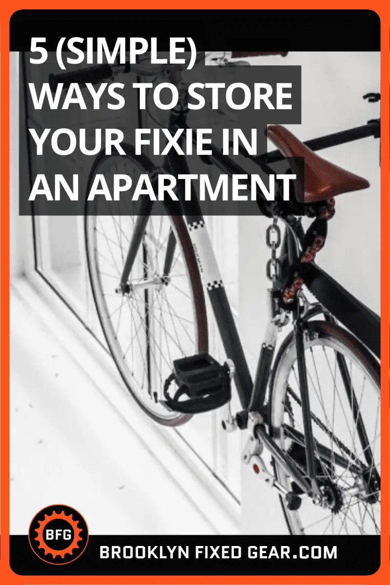 Image of a fixed gear bike hanging on wall. Pinterest