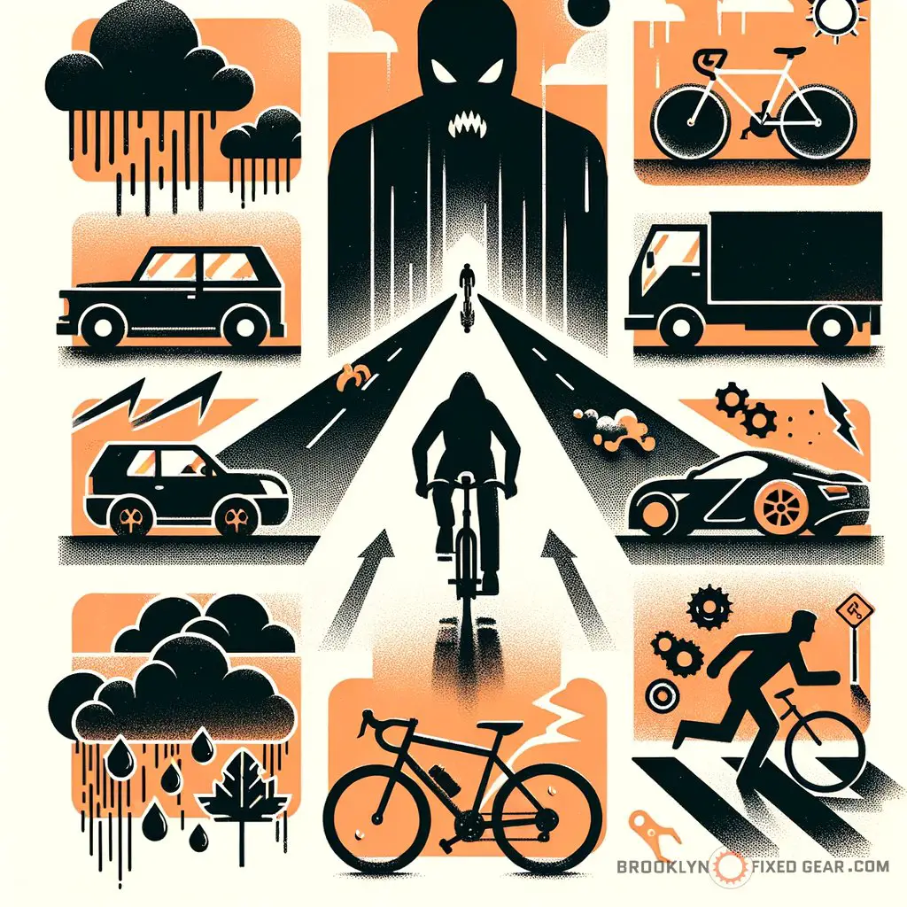 Supplemental image for a blog post called 'cycling fears: what scares urban bikers the most? (overcome anxiety)'.