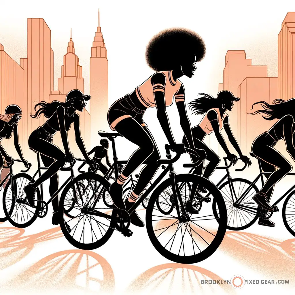 Supplemental image for a blog post called 'fixed-gear cycling: how can more women join the ride? (unlock the potential)'.